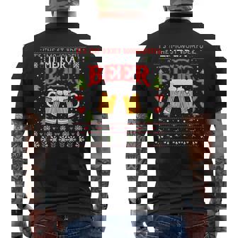 It's The Most Wonderful Time For A Beer Beer Christmas Party Men's Back Print T-Shirt - Monsterry
