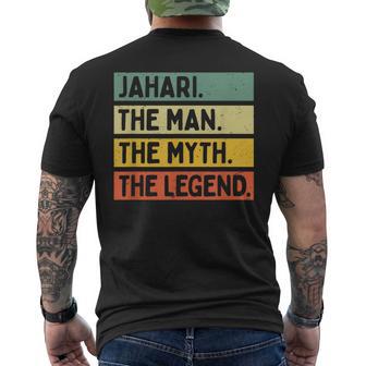 Jahari The Man The Myth The Legend Personalized Quote Men's Back Print T-Shirt - Monsterry