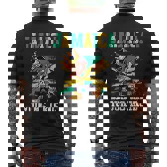 Jamaica Young King Jamaican Boy African Proud Jamaican Flag Men's T-shirt Back Print - Monsterry