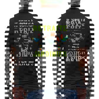 Jardinage Cadeau Hommes Papi Retraite À Plein Temps Jardin T-shirt imprimé au dos - Cadeauxyz