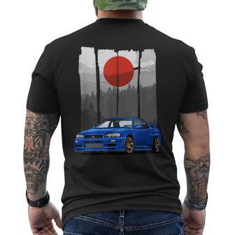 Jdm Skyline 34 Car Tuning Japan Rising Sun Drift T-Shirt mit Rückendruck - Geschenkecke