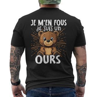 Je M'en Fous Je Suis Un Ours Doux Ours T-shirt imprimé au dos - Cadeauxyz