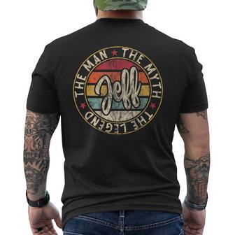 Jeff The Man The Myth The Legend First Name Jeff Men's Back Print T-Shirt - Monsterry