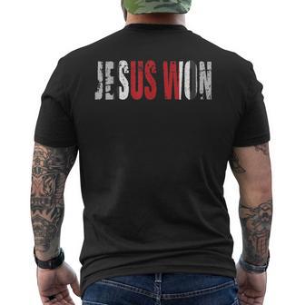 Jesus Won Game Day Men's T-shirt Back Print - Thegiftio UK