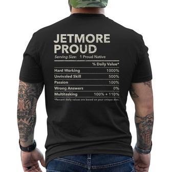 Jetmore Kansas Proud Nutrition Facts Men's T-shirt Back Print - Thegiftio UK