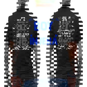 Just A Boy Who Loves Injera Malawah Injera Recipe Flatbread Men's Back Print T-Shirt - Monsterry