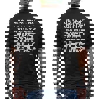 Just A Boy Who Loves Sweet Peas Sweet Pea Flowers Lover Men's Back Print T-Shirt - Monsterry