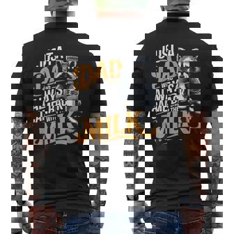 Just A Dad Who Always Came Back With The Milk Father's Day Men's T-shirt Back Print | Mazezy
