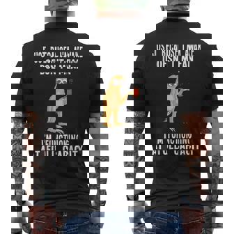 Just Because I'm Awake Doesn't Mean Sloth Lazy Men's Back Print T-Shirt - Monsterry