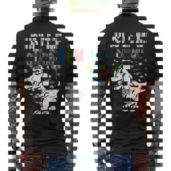Just Let Me Stim Bro Boys Autistic T-Rex Autism Awareness Men's T-shirt Back Print | Seseable CA
