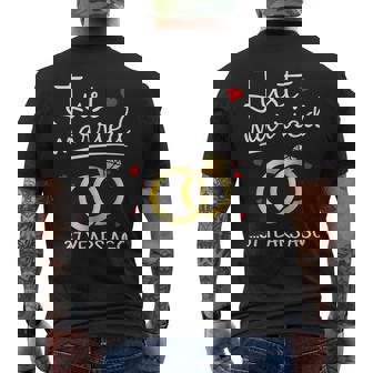 Just Married 37 Years Ago Couple 37th Anniversary Men's Back Print T-Shirt - Monsterry
