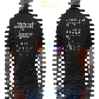 Just Married LGBT Wedding Party Lesbian Wife Tee Honeymoon Men's Back Print T-Shirt - Monsterry