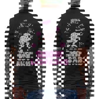 Just A Mom Who Loves Snow Leopards Cute Moms Snow Leopard Men's Back Print T-Shirt - Monsterry