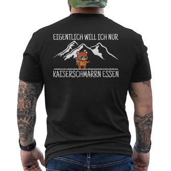 Kaiserschmarrn Essen Hiking Mountain Bear Hiking Excursion Saying T-Shirt mit Rückendruck - Geschenkecke