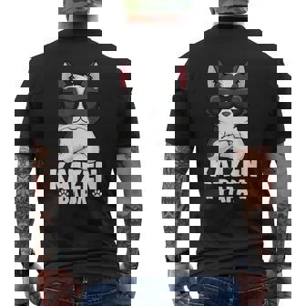 Katzen Papa Katze T-Shirt mit Rückendruck - Geschenkecke