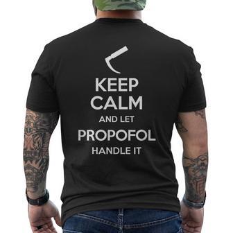 Keep Calm And Let Propofol Handle It Laryngoscope Anaesthesist T-Shirt mit Rückendruck - Geschenkecke