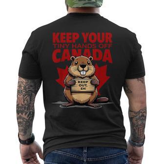 Keep Your Tiny Hands Off Canada Is Not For Sale Men's T-shirt Back Print - Thegiftio UK