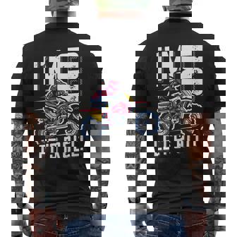 Kids 8th Birthday Motor Cross Dirt Bike Im 8 Lets Roll Men's Back Print T-Shirt - Monsterry