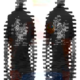 Kids Dabbing Easter Rabbit Leopard Print Wild Animal Spots Men's Back Print T-Shirt - Monsterry