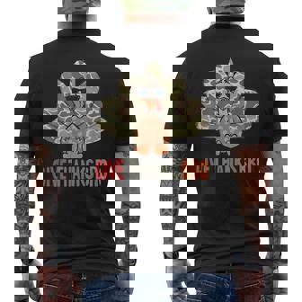 Kids Give Thank Bro Cute Camo Turkey Toddler Thanksgiving Men's Back Print T-Shirt - Monsterry