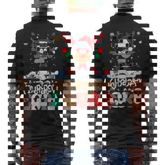 Kindergarten Squad Reindeer Retro Groovy Xmas Teacher Kids Men's Back Print T-Shirt - Monsterry