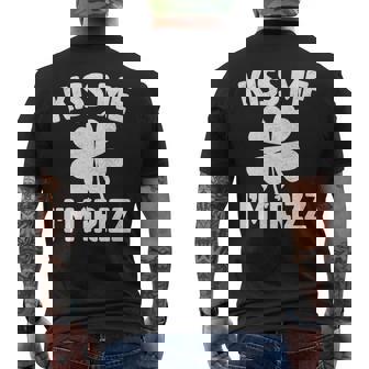Kiss Me I'm IRizz Irish Rizz Lucky Saint Patricks Day Clover Premium Men's Back Print T-Shirt - Monsterry