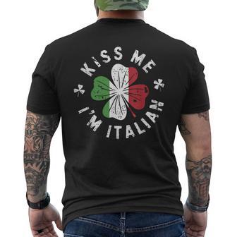 Kiss Me I'm Italian St Patrick's Day Italy Men's T-shirt Back Print - Thegiftio UK