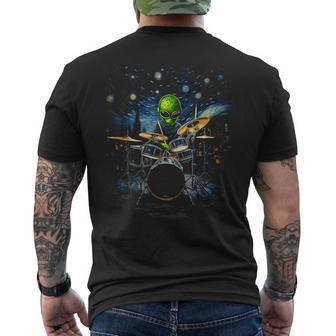 Kit De Batterie Percussionnistean Gogh Alien Jouant De La Batterie T-shirt imprimé au dos - Cadeauxyz