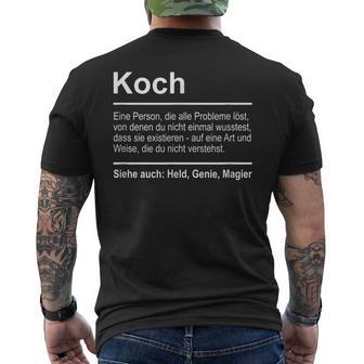 Koch Definition Saying Professional Kitchen Chef T-Shirt mit Rückendruck - Geschenkecke