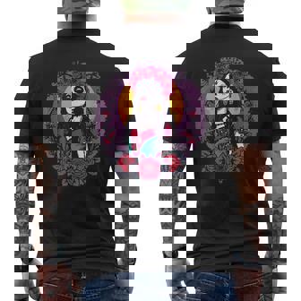 La Catrina Skull Dia De Los Muertos Men's T-shirt Back Print | Mazezy