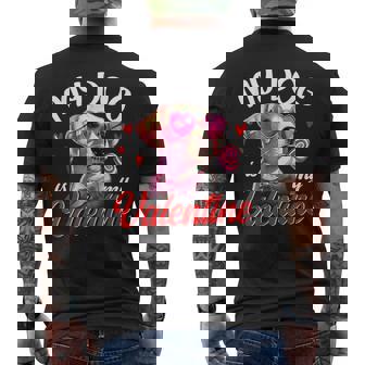 Labrador Retriever Is My Valentine Hearts Dog Valentines Day Men's Back Print T-Shirt - Monsterry