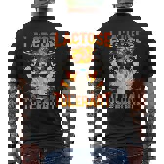 Lactose Tolerant Graphic Meme Humor Men's T-shirt Back Print - Seseable