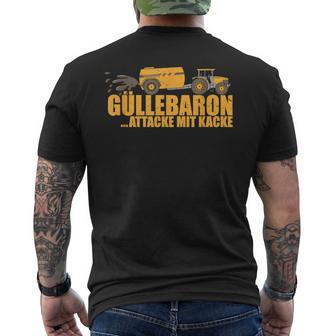 Landillage Güllebaron Attack With Poo Farmer T-Shirt mit Rückendruck - Geschenkecke