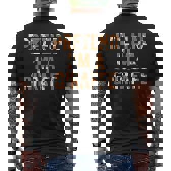 Lazy Halloween Costume Last Minute Pretend Im A Giraffe Men's Back Print T-Shirt - Monsterry