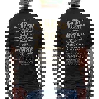 Legend Since 80 Years Vintage Legend 80Th Birthday Men's T-shirt Back Print | Mazezy