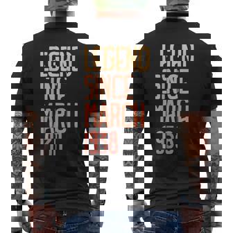 Legend Since March 1938 Born In March 1938 Birthday Men's T-shirt Back Print | Mazezy