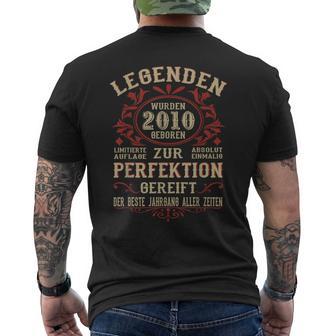 Legends 2010 Born intage 2010 Birthday T-Shirt mit Rückendruck - Geschenkecke