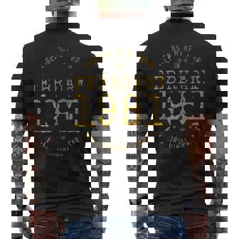 Legends Were Born In February 1981 Birthday Men's T-shirt Back Print | Mazezy