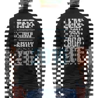 Legends Were Born In February 2016 Birthday Men's T-shirt Back Print | Mazezy