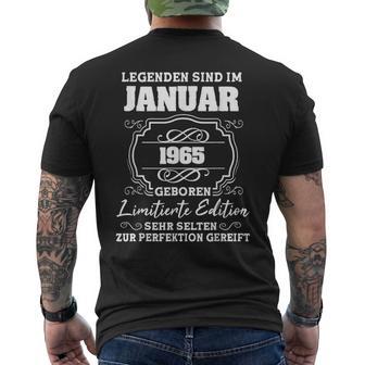 Legends Was Born In January 1965 60Th Birthday Man T-Shirt mit Rückendruck - Geschenkecke