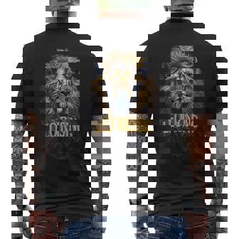 Leo The Lion Astrological Zodiac Leo Rising Premium Men's Back Print T-Shirt - Monsterry