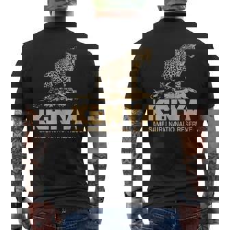 Leopard KENYA Africa Samburu Reserve African Safari Tank Top Men's Back Print T-Shirt - Monsterry