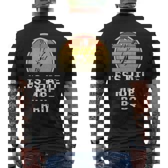 Less Hate More BBQ Brisket Smoking Grilling Grill Men's Back Print T-Shirt - Monsterry