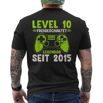 Level 10 Birthday Boy Gamer Children's Decorationintage 2015 T-Shirt mit Rückendruck - Geschenkecke