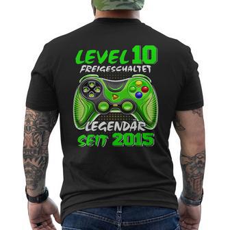 Level 10 Birthday Boy Gamer 2015 10Th Birthday T-Shirt mit Rückendruck - Geschenkecke