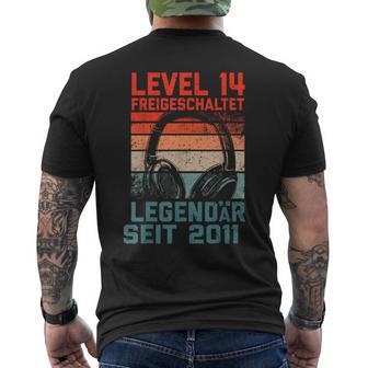 Level 14 Birthday Boy Gamer Nager Decorationintage 2011 T-Shirt mit Rückendruck - Geschenkecke