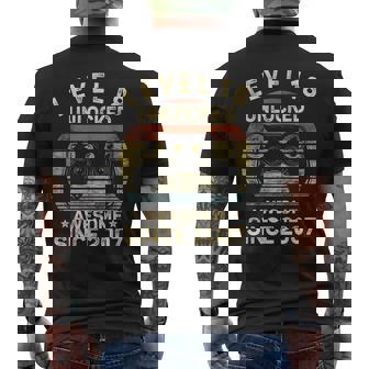 Level 18 Unlocked 18Th Birthday 18 Year Old Gamer Bday Men's T-shirt Back Print | Mazezy