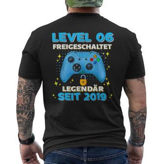 Level 6 Jahre Geburtstags Junge Gamer 2019 Geburtstag T-Shirt mit Rückendruck - Geschenkecke