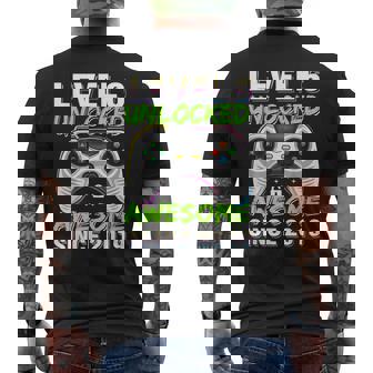 Level 6 Unlocked Awesome Since 2019 6Th Birthday Gaming Boys Men's T-shirt Back Print - Thegiftio UK