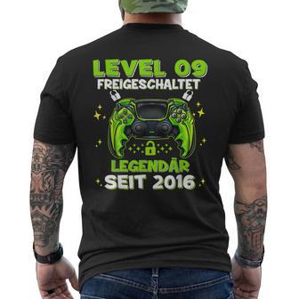 Level 9 Years Birthday Young Gamer 2016 Birthday T-Shirt mit Rückendruck - Geschenkecke